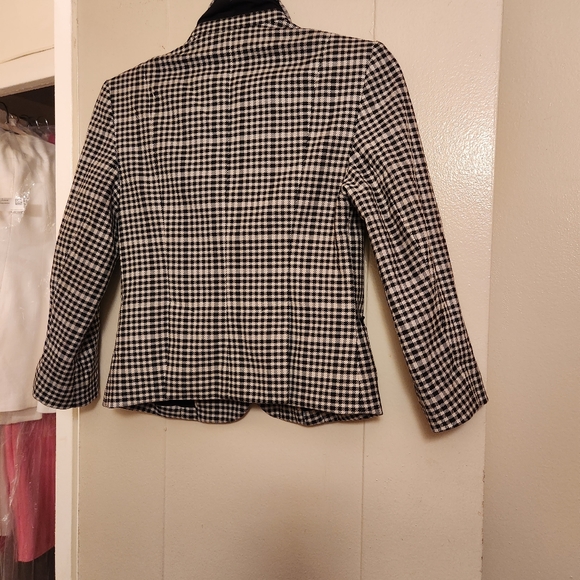 NWOT EXPRESS 3/4 SLEEVE HOUNDSTOOTH PRINT TWO-BUTTON BLAZER JACKET sz 4 - Picture 12 of 16